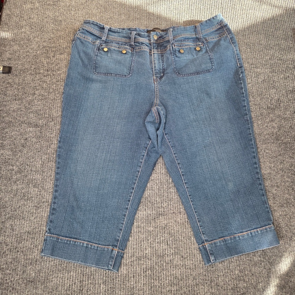 Venezia Lane Bryant Capri Jeans Women 26 Blue Stretch Cropped Denim Summer Plus